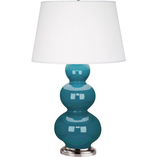 OPEN BOX ITEM: Robert Abbey Triple Gourd 1 Light Table Lamp, Peacock/Silver