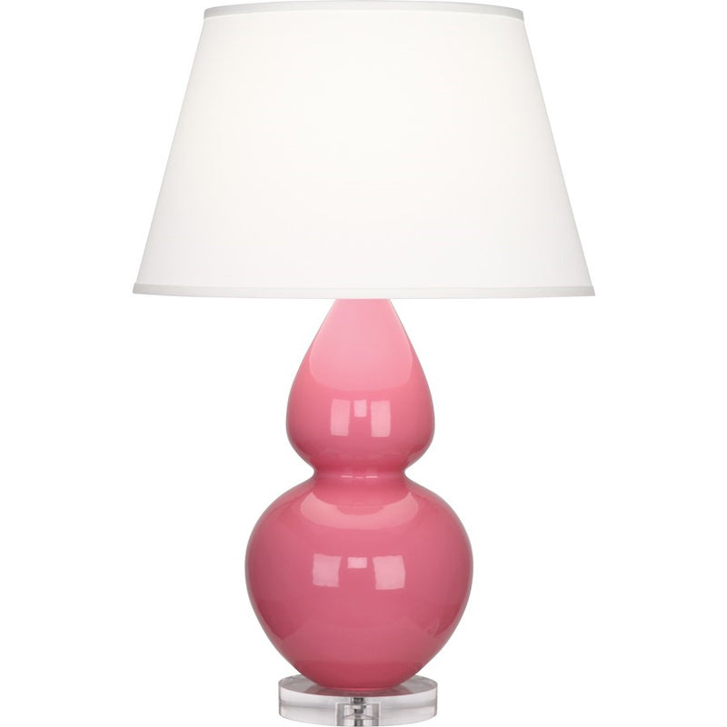 OPEN BOX ITEM: Robert Abbey Double Gourd Table Lamp, Pink/Lucite, Pearl