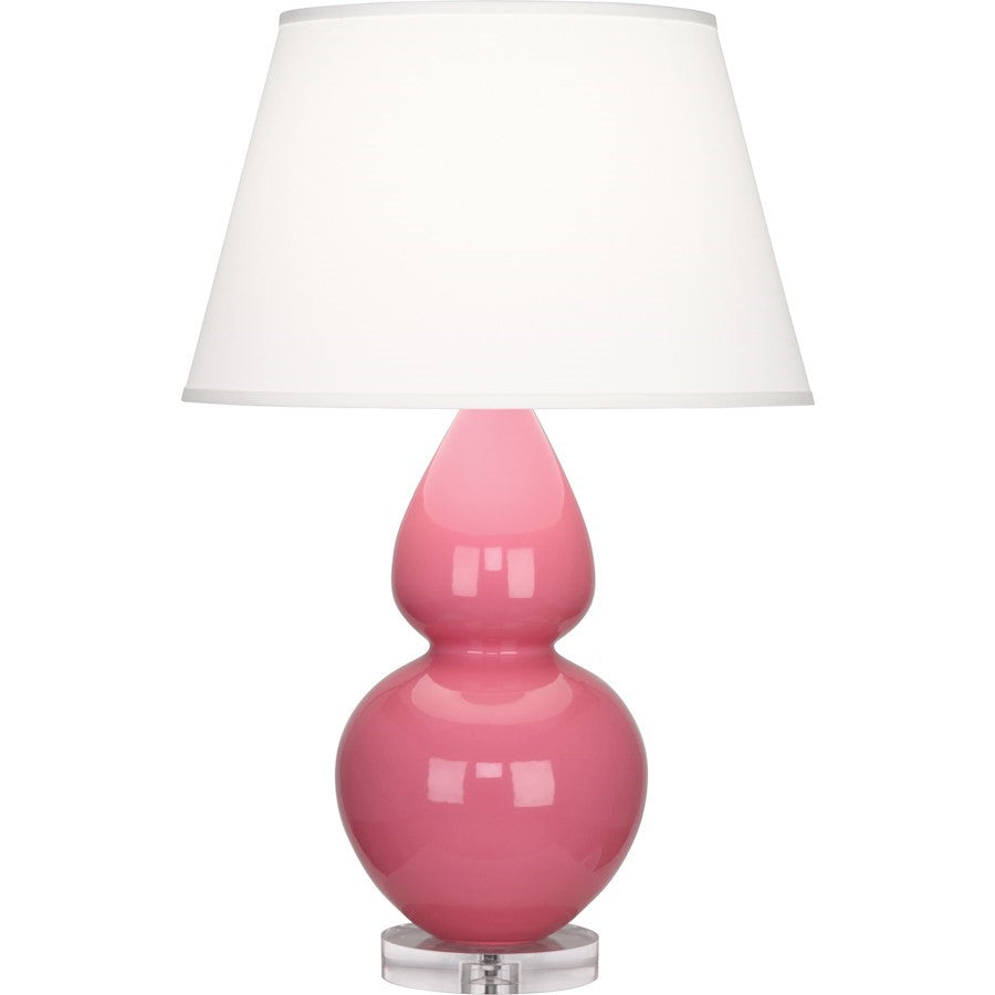 OPEN BOX ITEM: Robert Abbey Double Gourd Table Lamp, Pink/Lucite, Pearl