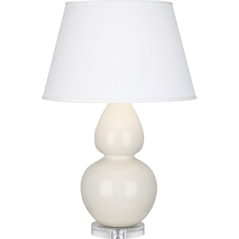 OPEN BOX ITEM: Robert Abbey Double Gourd 1 Light Table Lamp, Bone/Lucite