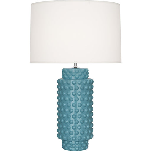 OPEN BOX ITEM: Robert Abbey Dolly Table Lamp, Steel Blue Glazed Textured Ceramic