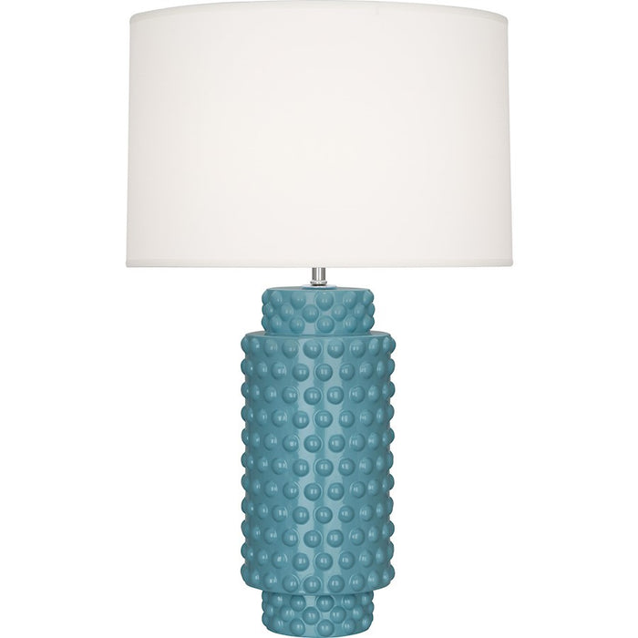 OPEN BOX ITEM: Robert Abbey Dolly Table Lamp, Steel Blue Glazed Textured Ceramic