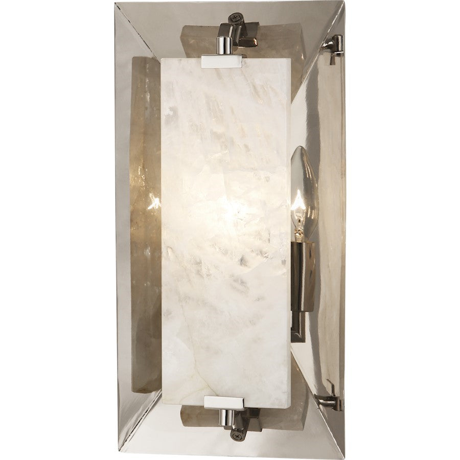OPEN BOX: Robert Abbey Gemma 1 Light Wall Sconce, Nickel/Rock Crystal - ROS373