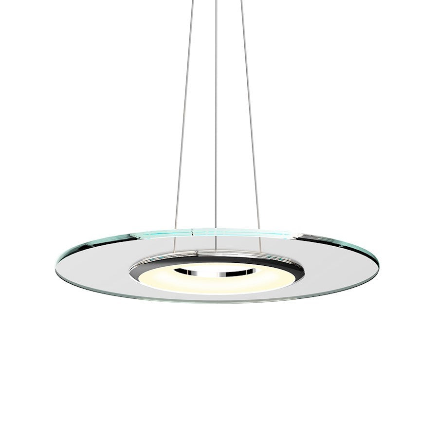 OPEN BOX ITEM: Sonneman Float 1 Light 24" LED Pendant, Polished Chrome