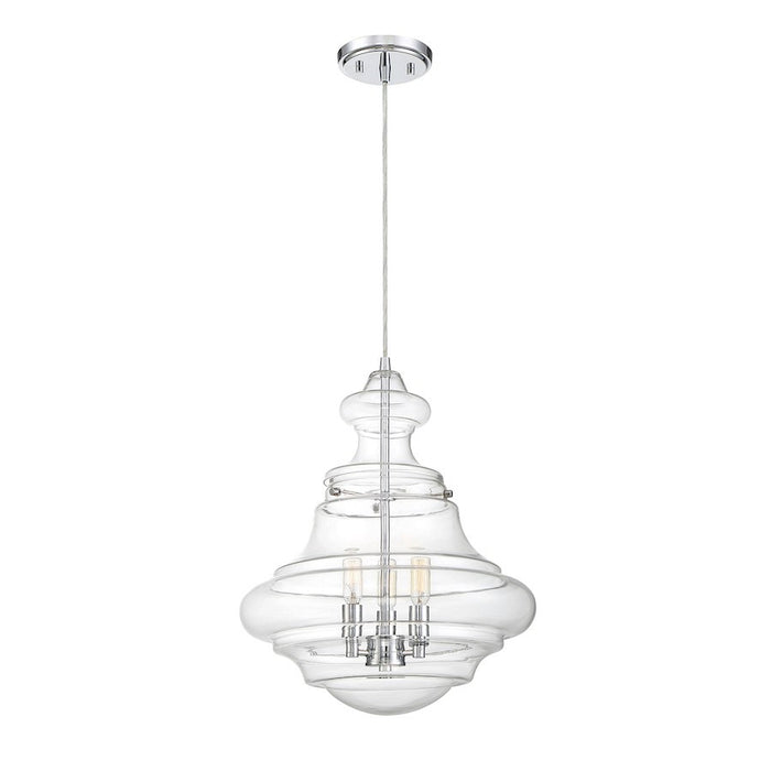 OPEN BOX: Savoy House 3-Light 18" Pendant, Chrome - SVM70058CH