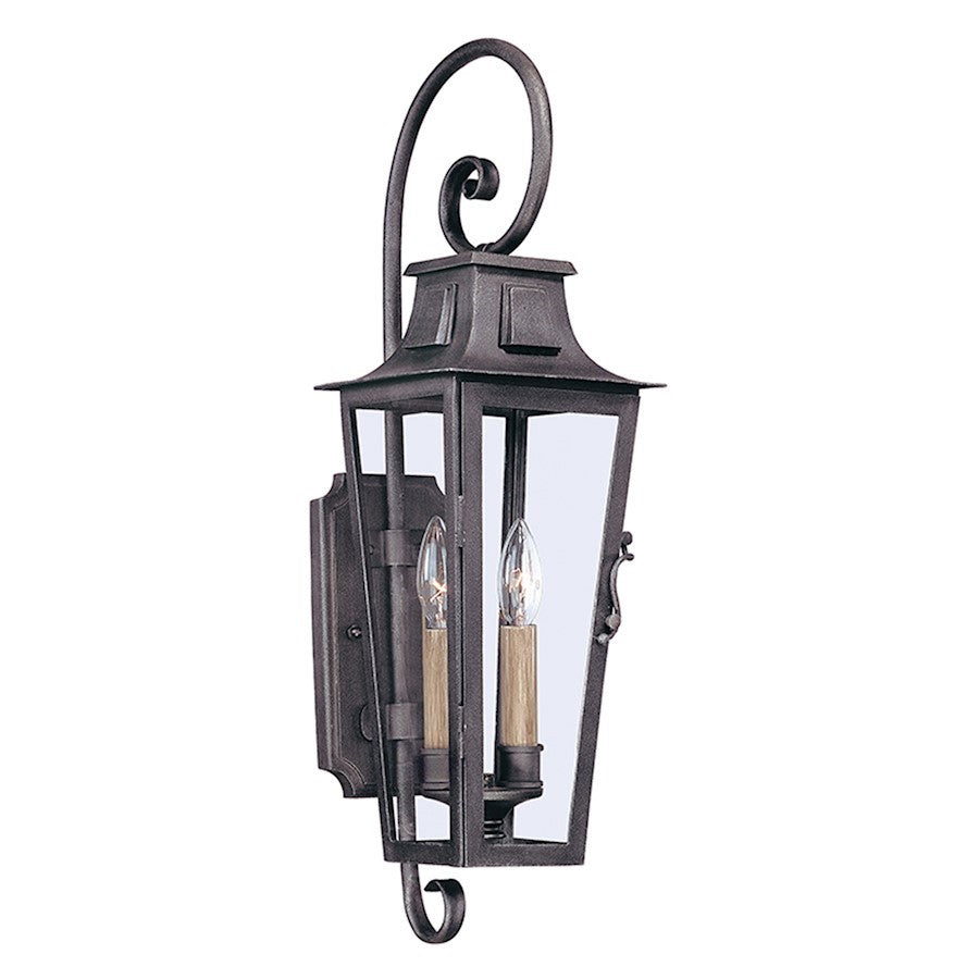 OPEN BOX:Troy Lighting French Quarter 2 Light Wall in Aged Pewter - B2962