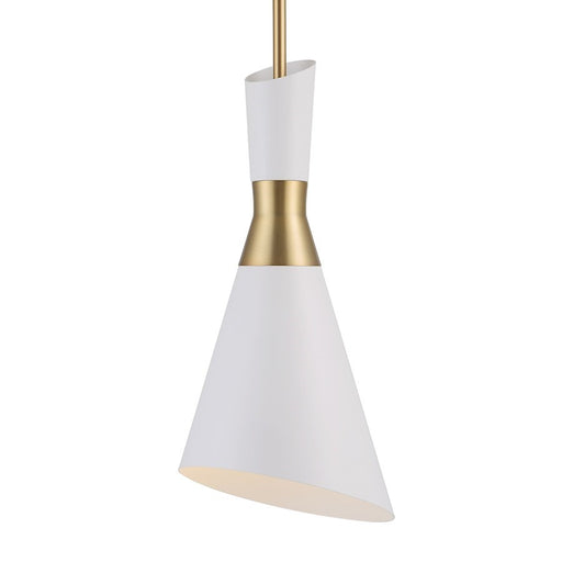 OPEN BOX: Uttermost Eames 1 Light Modern Mini Pendant, Brass/White - 21560