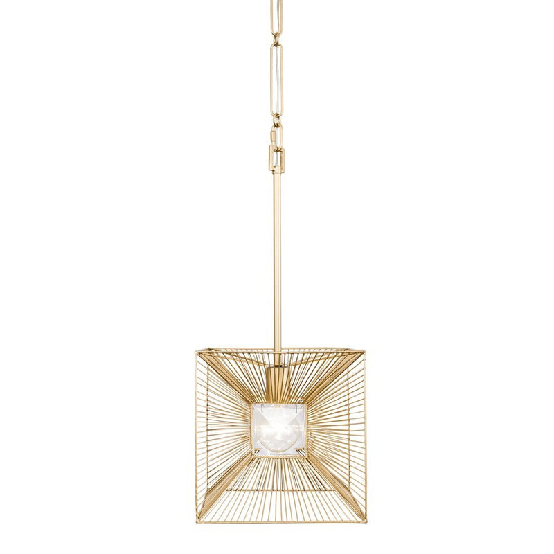 OPEN BOX: Varaluz Arcade 1 Light Pendant, French Gold/Gold/Clear - 366P01FG