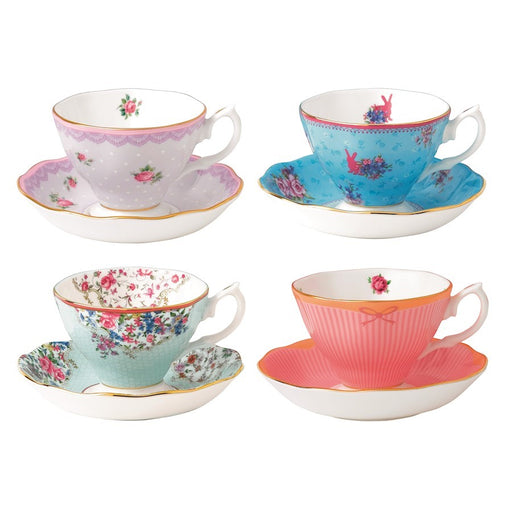 OPEN BOX ITEM: Royal Albert Candy Teacups & Saucers, Set of 4