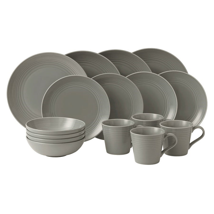 OPEN BOX ITEM: Gordon Ramsay by Royal Doulton Maze Dk Grey 16-Pc Set