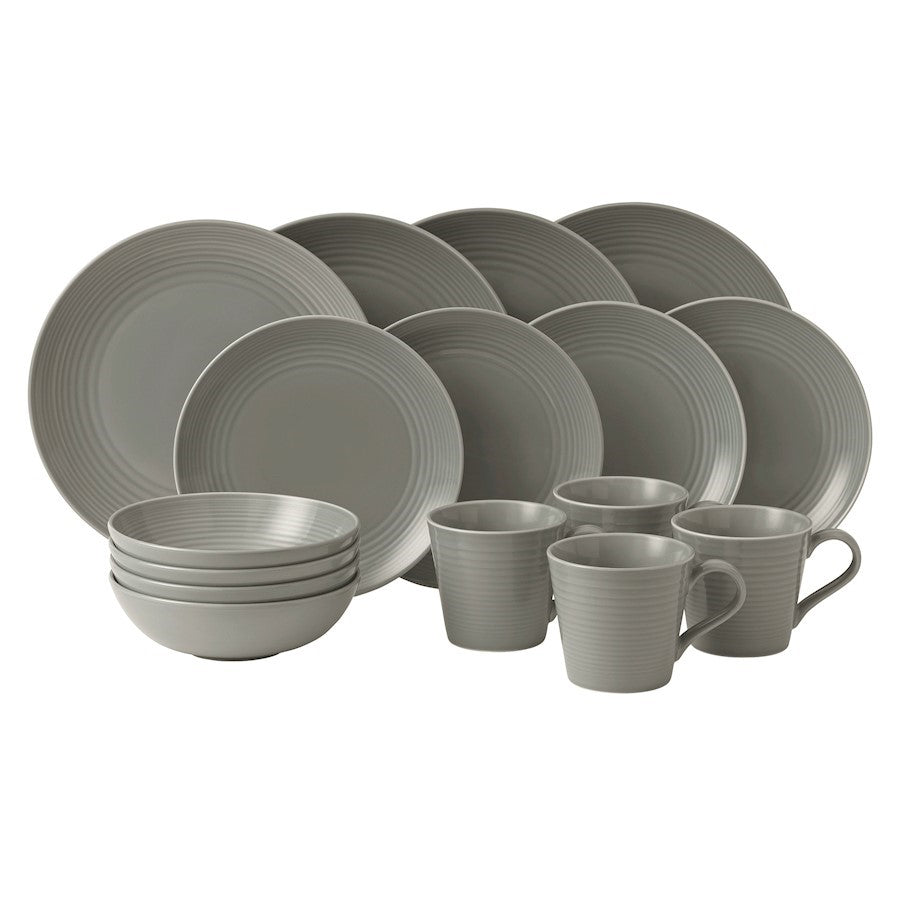 OPEN BOX ITEM: Gordon Ramsay by Royal Doulton Maze Dk Grey 16-Pc Set