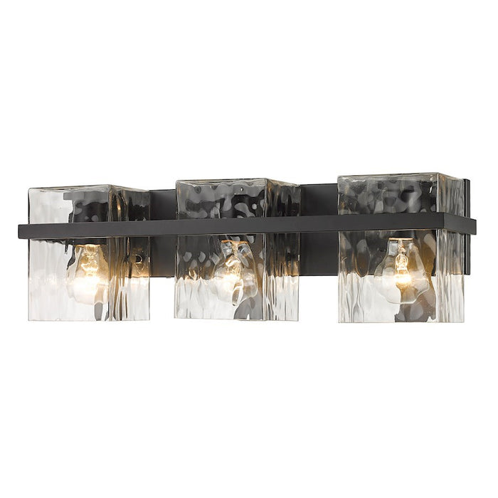 OPEN BOX: Z-Lite Bennington 3 Light Vanity, Matte Black/Clear - 1938-3V-MB