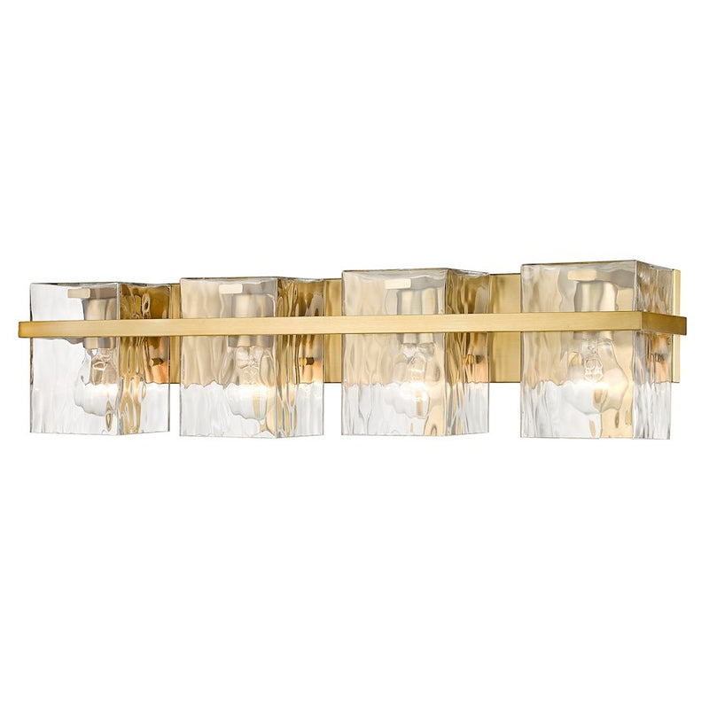 OPEN BOX: Z-Lite Bennington 4 Light Vanity, Modern Gold/Clear - 1938-4V-MD