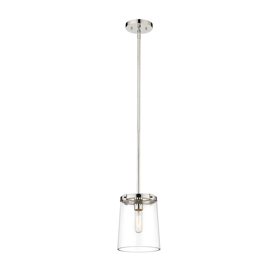 OPEN BOX: Z-Lite Callista 1 Light Mini Pendant, Nickel/Clear - ZL3032MP-PN