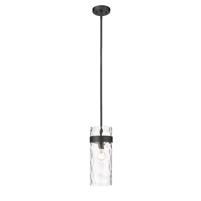 OPEN BOX: Z-Lite Fontaine 1 Light Pendant, Matte Black/Clear - ZL3035P6-MB