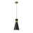 OPEN BOX: Z-Lite Soriano 1 Light 17" Pendant, Black/Brass, Black - 728P8-MB-HBR