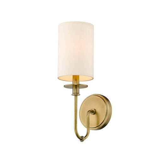 OPEN BOX: Z-Lite Ella 1 Light 15.5" Wall Sconce, Rubbed Brass, Beige - 809-1S-RB