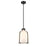 OPEN BOX: Z-Lite Pearson 1 Light 9.75" Chandelier, Black/White Opal - 818-9MB