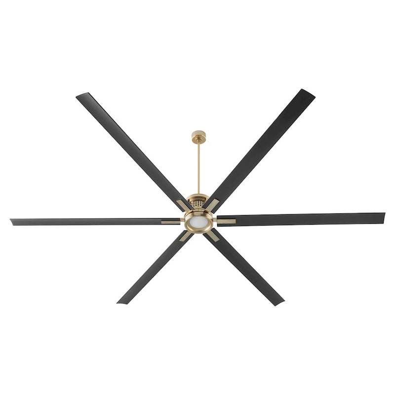 Quorum Zeus 120" Patio Fan, Aged Brass