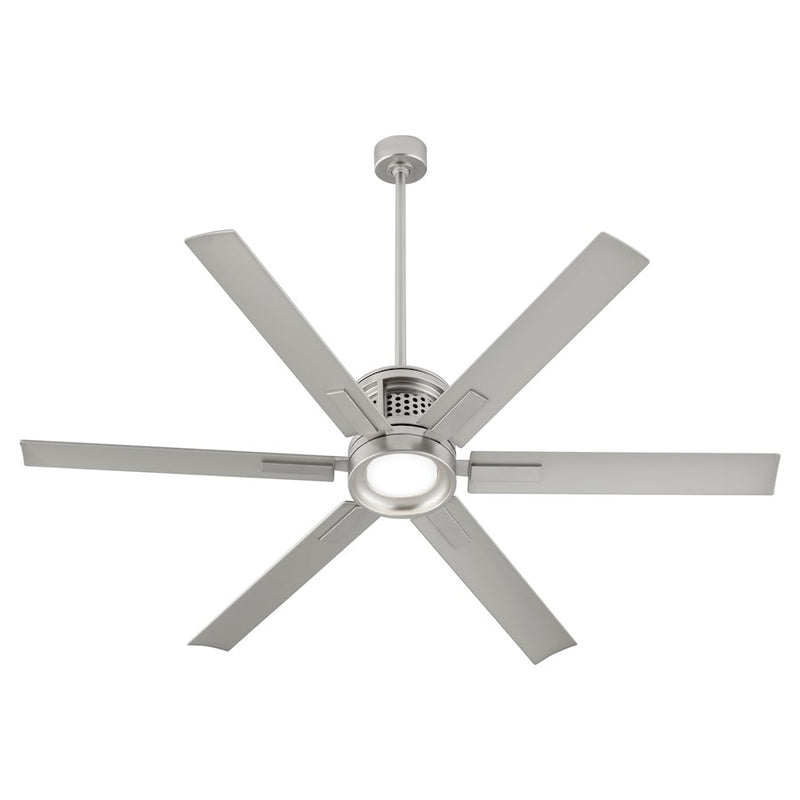 Quorum Zeus 65" Patio Fan, Satin Nickel