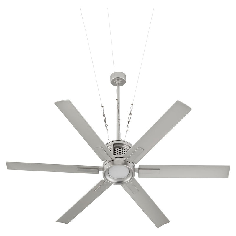 Quorum Zeus 65" Patio Fan, Satin Nickel