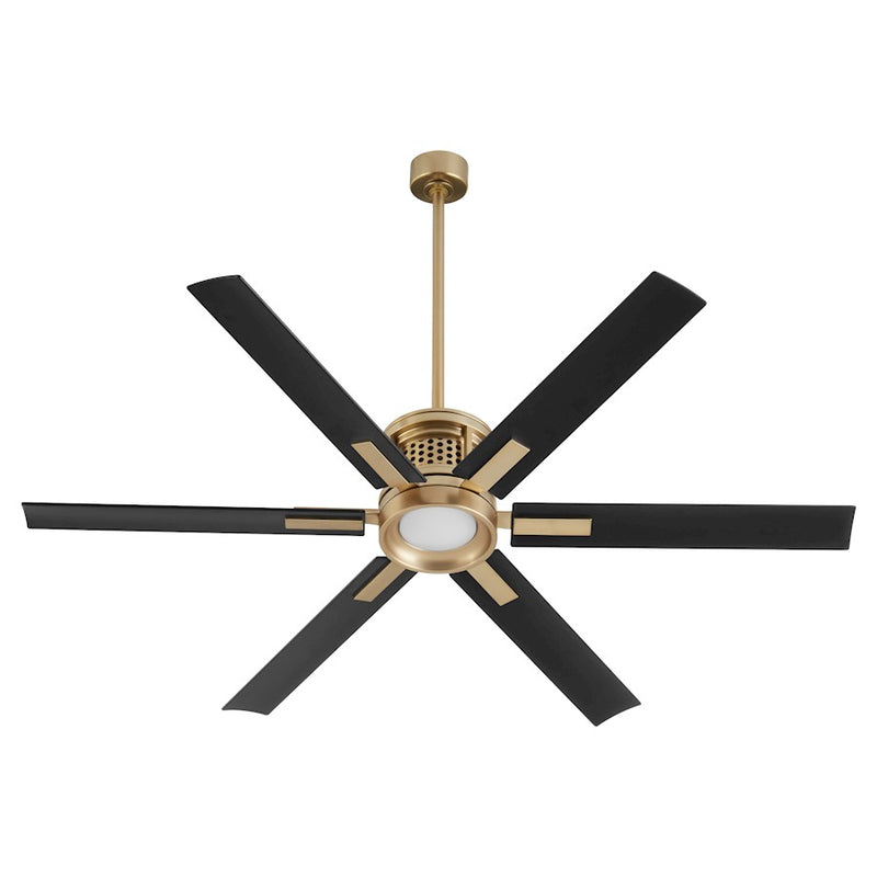 Quorum Zeus 65" Patio Fan, Aged Brass