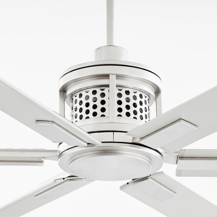 Quorum Zeus 80" Patio Fan, Satin Nickel