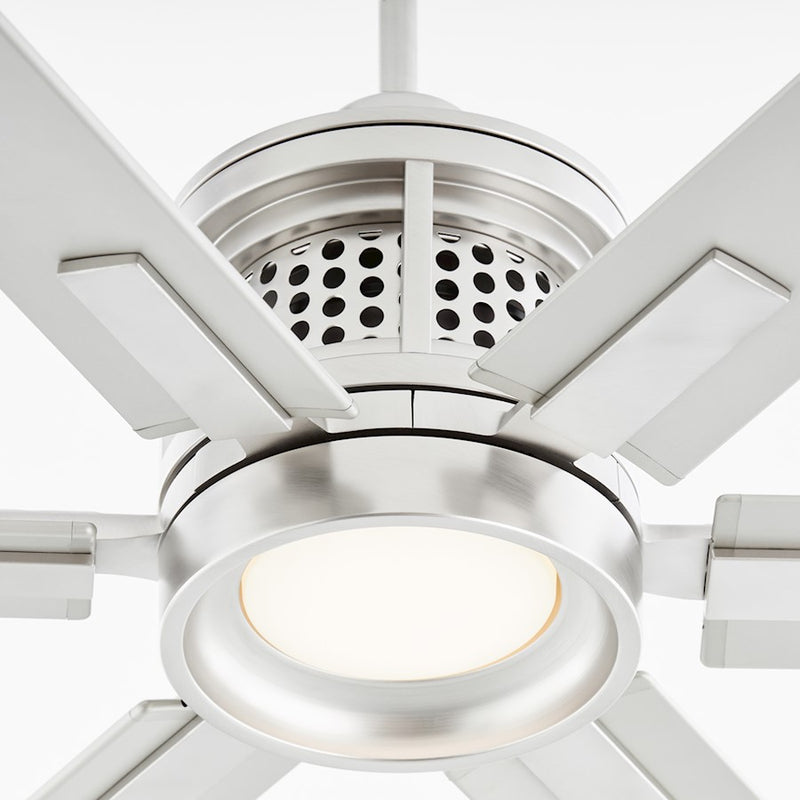 Quorum Zeus 80" Patio Fan, Satin Nickel