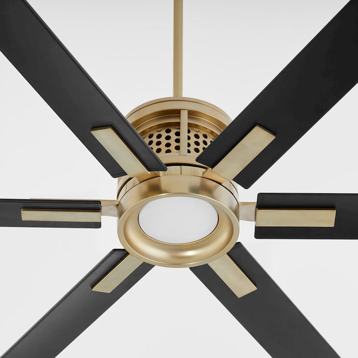 Quorum Zeus 80" Patio Fan, Aged Brass