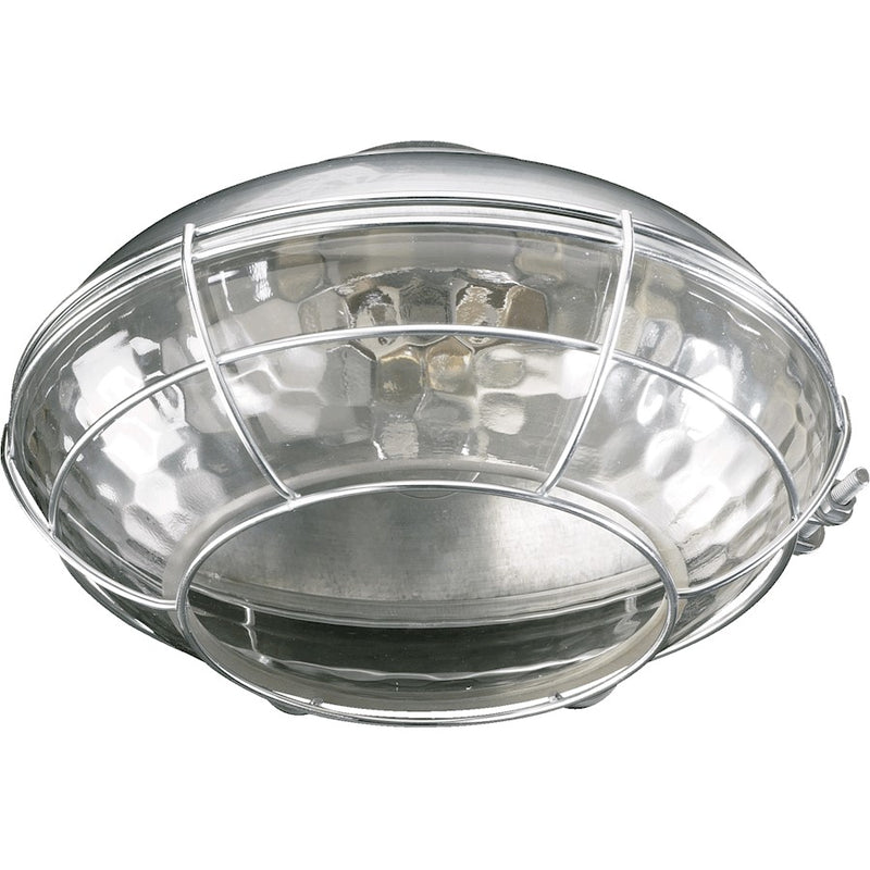 Quorum Hudson 1 Light Outdoor Flush Mount, Galvanized