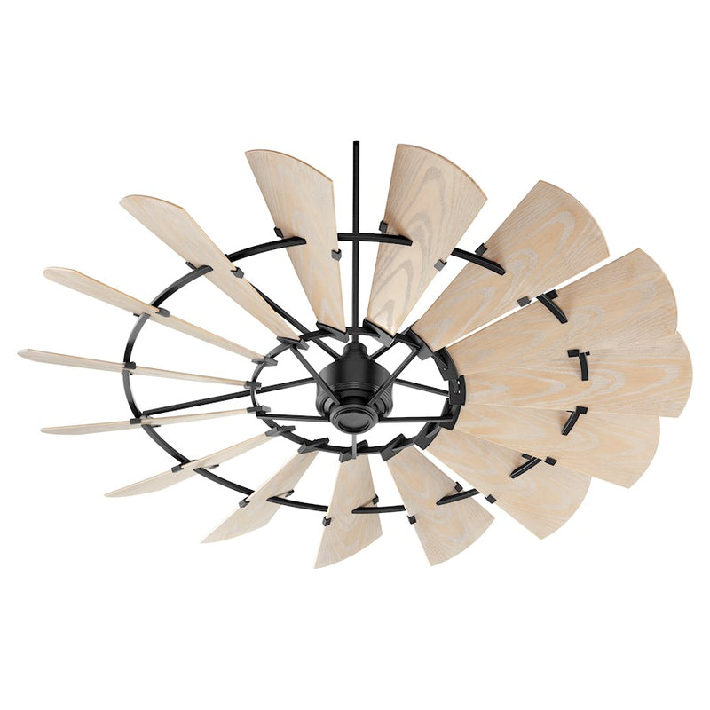 Quorum Windmill 72" Damp Patio Fan, Noir