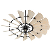 Quorum Windmill 72" Damp Patio Fan, Noir