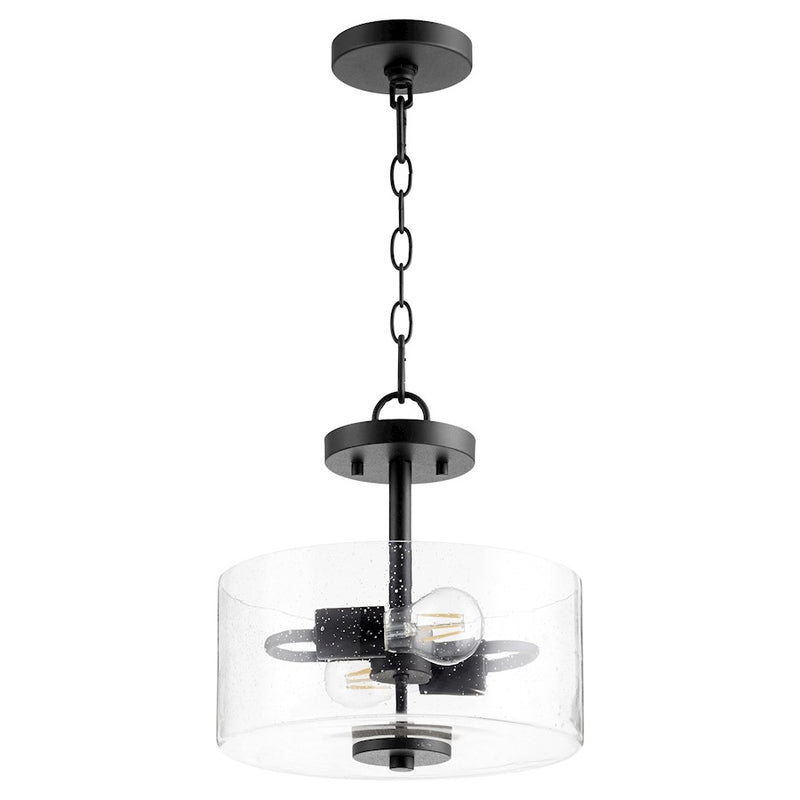 Quorum Dakota 2 Light Dual Mount, Noir/Clear Seeded