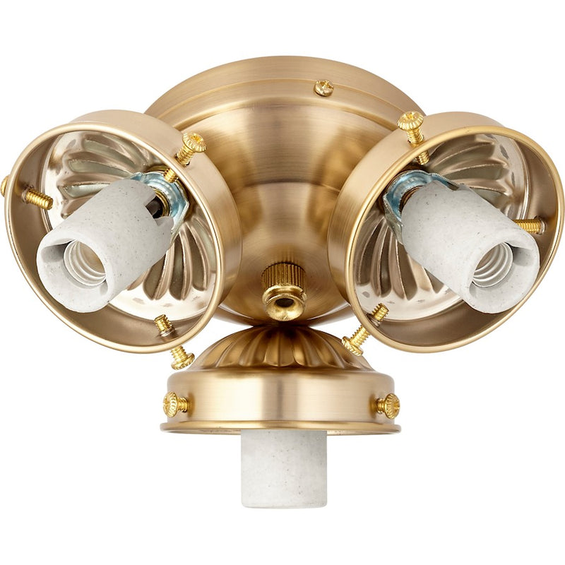 Quorum 3 Light 190W Light Kit Hdw, Aged Brass