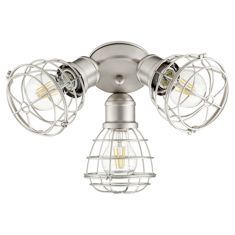Quorum 3 Light Patio Light Kit, Satin Nickel