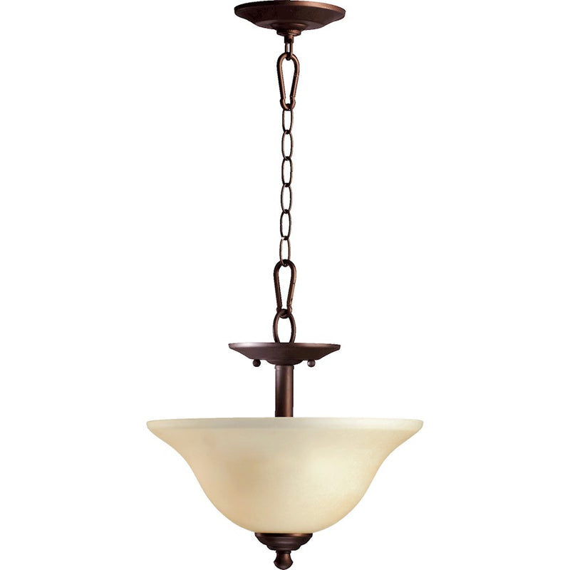 Quorum Spencer 2 Light Pendant, Oiled Bronze