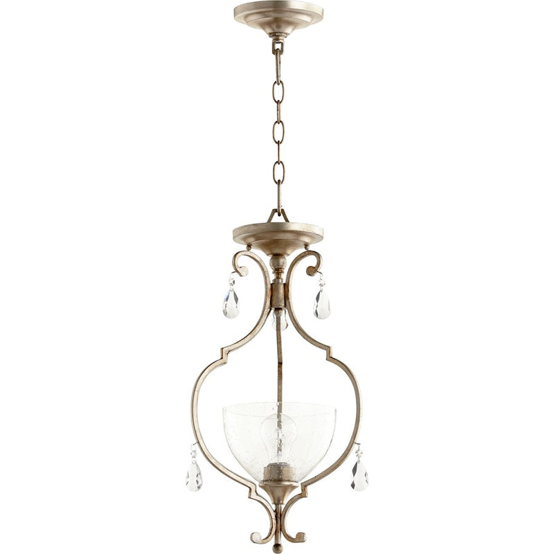 Quorum Ansley 1 Light 12' Dual Mount, Aged Silver Leaf