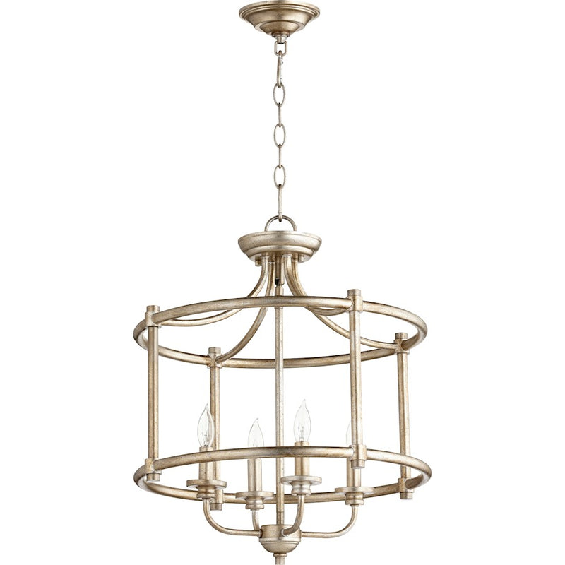 Quorum Rossington 4 Light 18' Dual Mount, Aged Silver Leaf