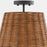 Quorum 3Lt Wicker Semi Flush Mount, Matte Black/Espresso