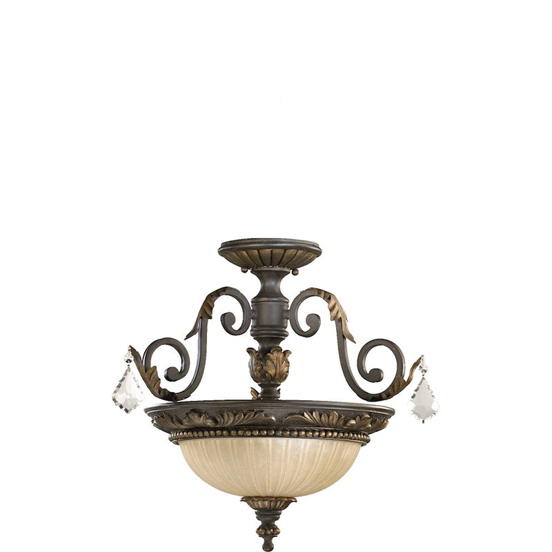 Quorum Rio Salado 2 Light Pendant, Toasted Sienna With Mystic Silver