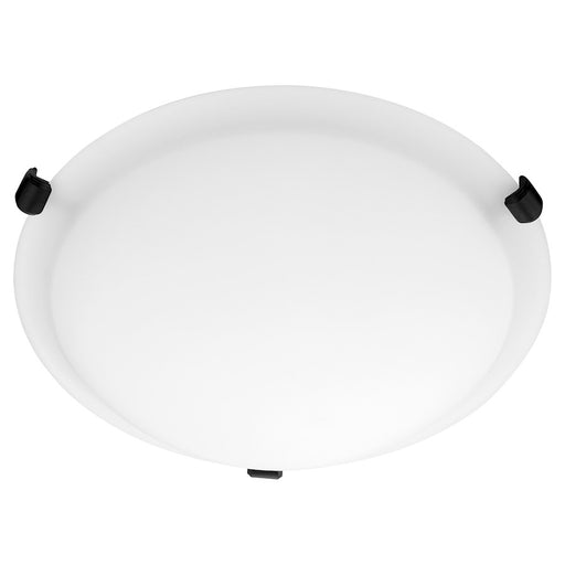 Quorum 12" Ceiling Mount, Matte Black/Satin Opal - 3000-12159