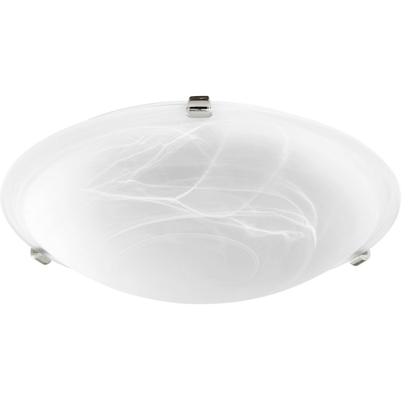 Quorum 16" Faux Alab Ceiling Mount in Polished Nickel /Faux Alabaster