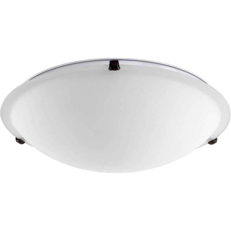 Quorum 4 Light Flush Mount, Oiled Bronze
