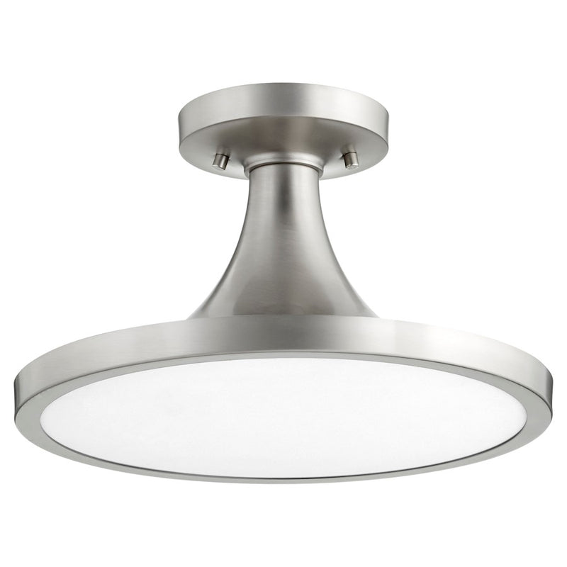 Quorum 1 Light 15" Ceiling Mount, Satin Nickel