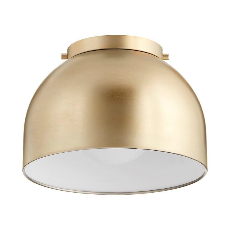Quorum 1 Light 11" Dome Ceiling Mount, Aged Brass