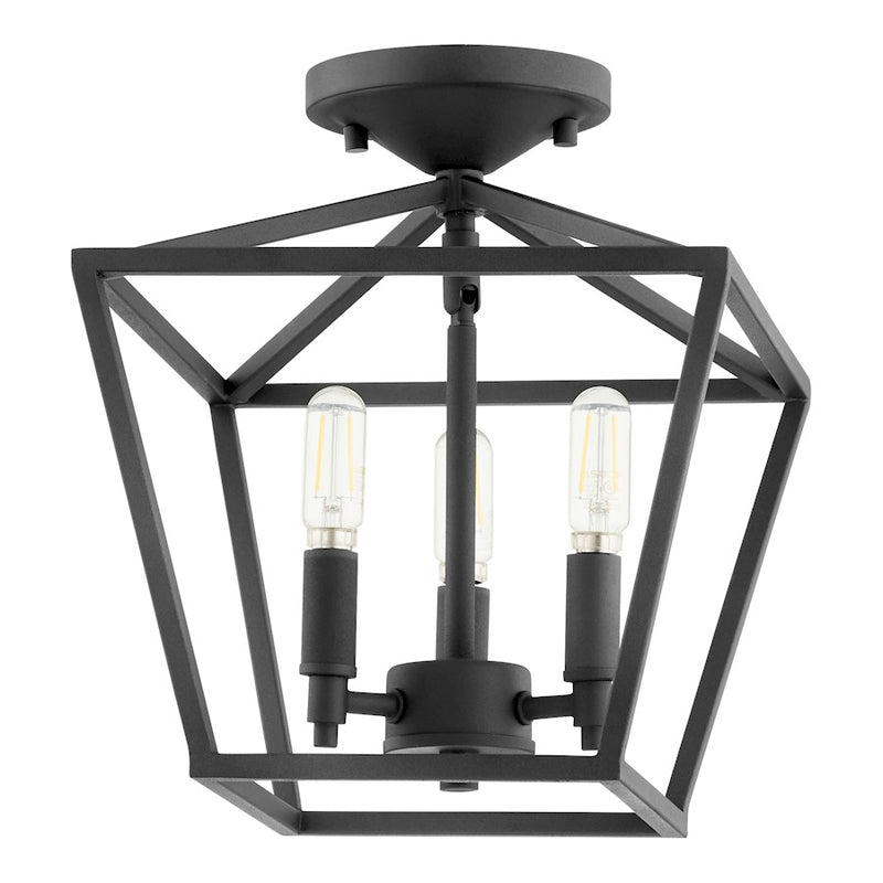 Quorum Gabriel 3 Light Ceiling Mount, Noir
