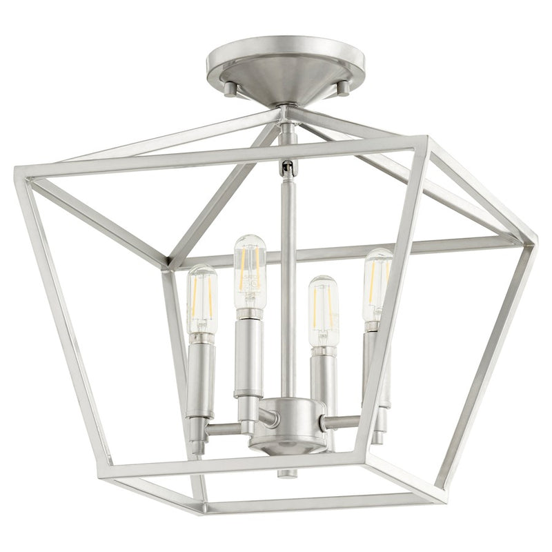 Quorum Gabriel 4 Light Ceiling Mount, Classic Nickel
