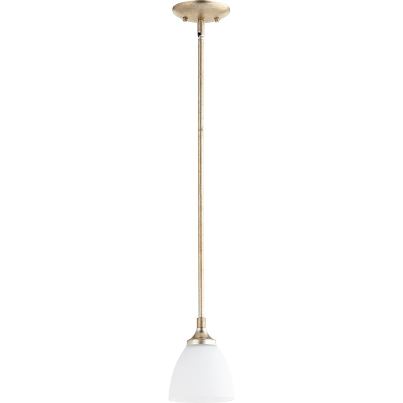 Quorum Enclave 1 Light 5.5' Pendant, Aged Silver Leaf
