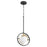 Quorum Nimbus 1 Light Pendant, Noir/Aged Brass/Satin Opal