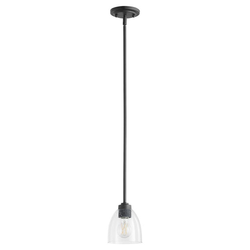 Quorum Reyes Pendant, Textured Black/Clear Seeded